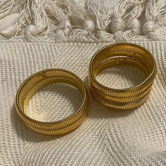 BEN AMUN Cobra Stretch Bangle Bracelet 24K Gold Plating One Size Fits Most New - Picture 8 of 12